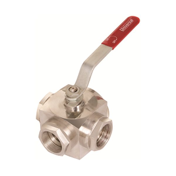 SS 304 3 Way Ball Valve – T Port / L Port, Screwed / Flanged End